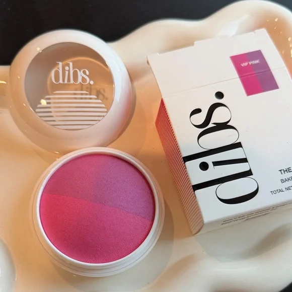 NIB dibs Duet Baked Blush 3-in-1 Blush, Highlighter + Topper - VIP PINK - Picture 2 of 5